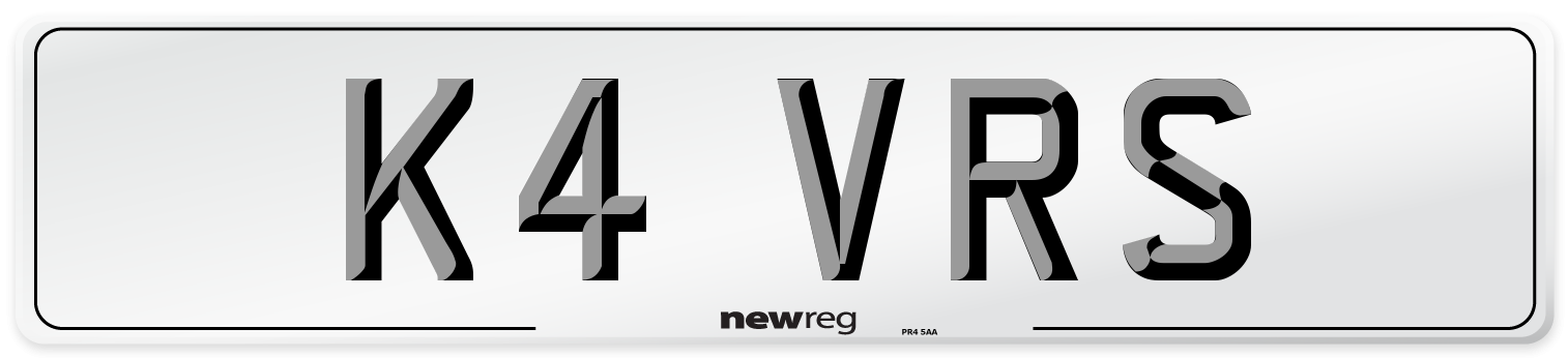 K4 VRS Number Plate from New Reg